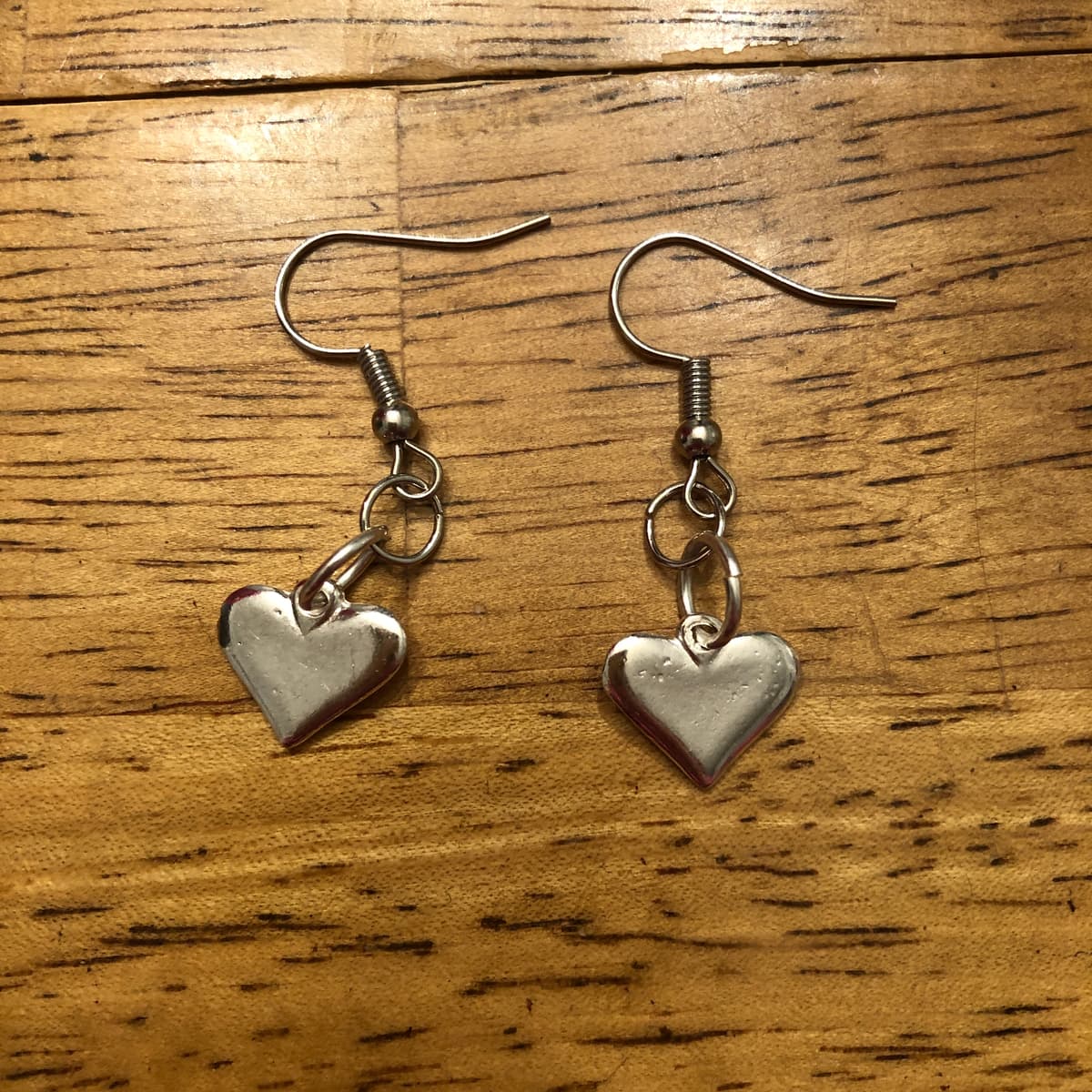 The selected image of Dainty Silver Heart Dangles