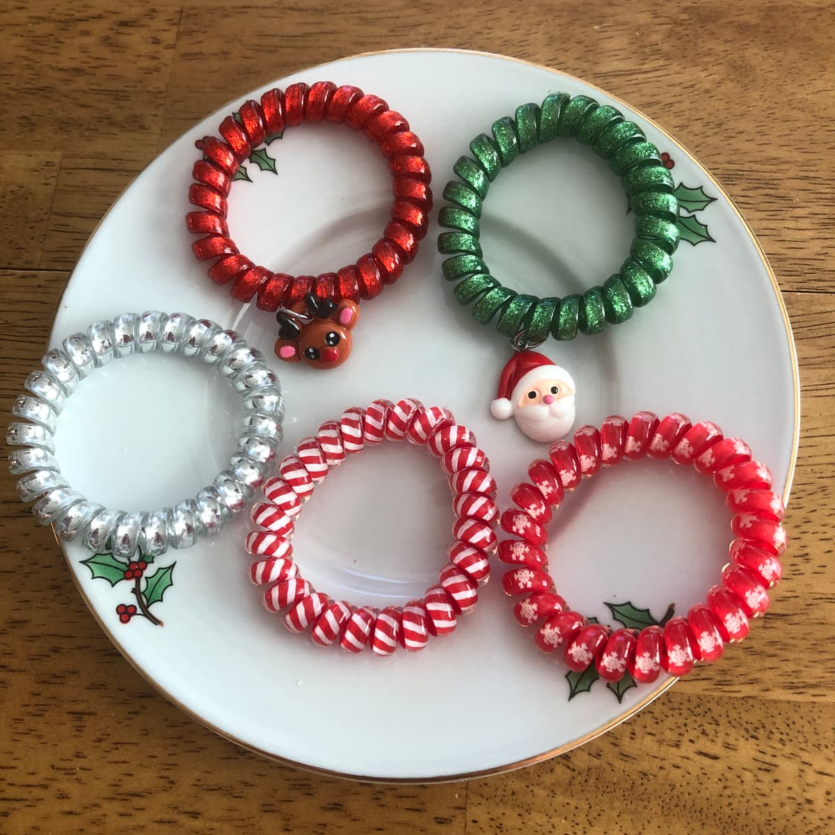 The selected image of Plastic Stretchy Christmas Bracelets (Sold Separately)