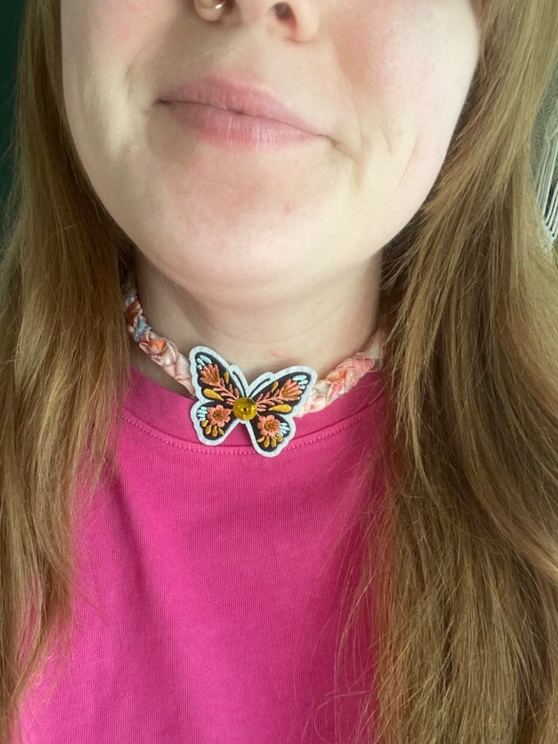 The selected image of Floral Butterfly Bandana Necklace